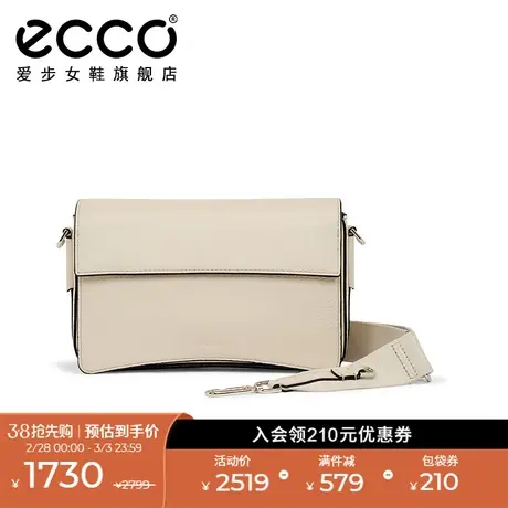 ECCO爱步单肩包女 裸色真皮斜挎包信封包风琴包 大号方包9107642图片