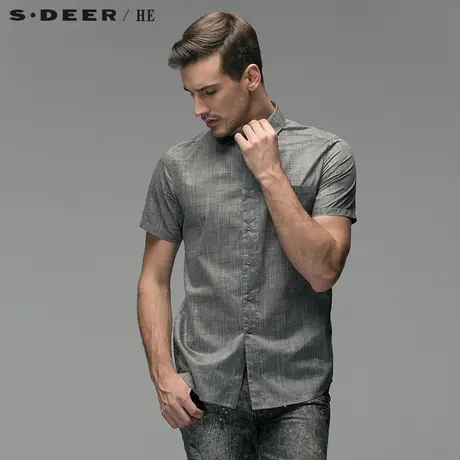 S.Deer/He【惠】 圣迪奥身纯棉休闲商务男士衬衫H14270417图片