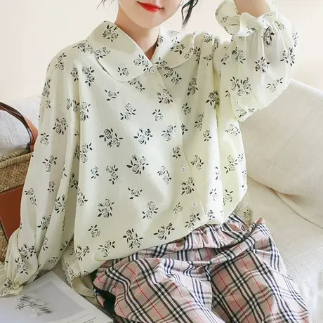 胖妹妹春装小王子玫瑰系列大码气质衬衫2023新款上衣图片
