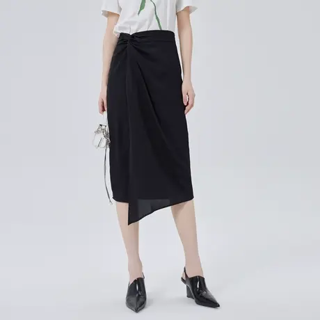 艾莱依商场同款显瘦半身裙女2023新款浪漫法式庄园不规则辣妹短裙图片