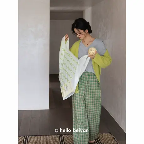 贝妍春秋睡衣女韩系ins风短款长袖套装时尚慵懒少女柔软棉家居服图片