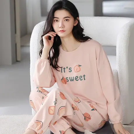 南极人睡衣女春秋季纯棉家居服套装可外穿ins风2023年新款薄夏天商品大图
