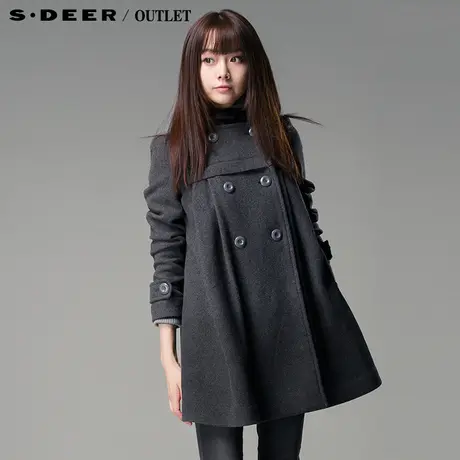 s.deer【上新】圣迪奥专柜正品渐变灰双排扣呢子风衣S11481860图片