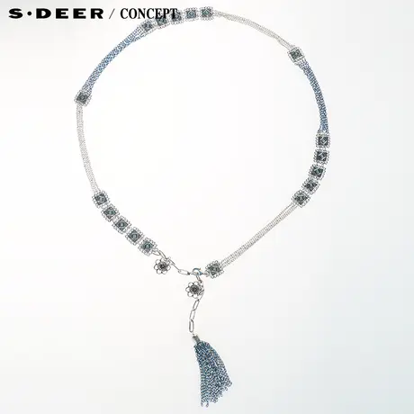 【新品】sdeer圣迪奥专柜正品女装文艺雕花拼片腰链44843E1商品大图