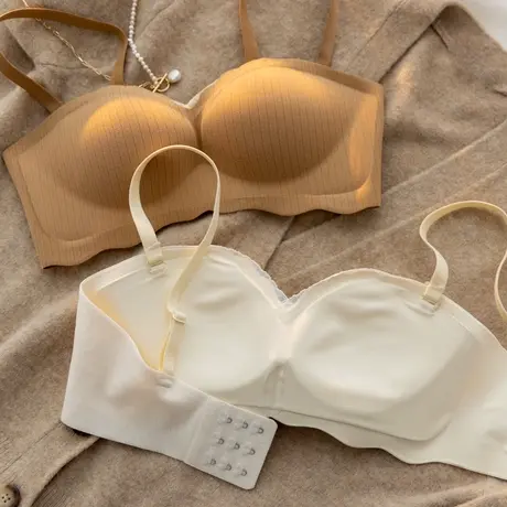 无痕内衣女德绒保暖小胸聚拢舒适胸罩收副乳防下垂无钢圈文胸套装图片