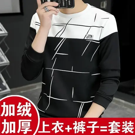 冬季男士保暖内衣套装初中学生青少年大童装可以外穿秋衣防寒秋裤商品大图