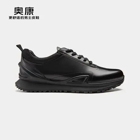 Aokang奥康春秋季新款男士时尚舒适系带休闲皮鞋软底通勤鞋图片