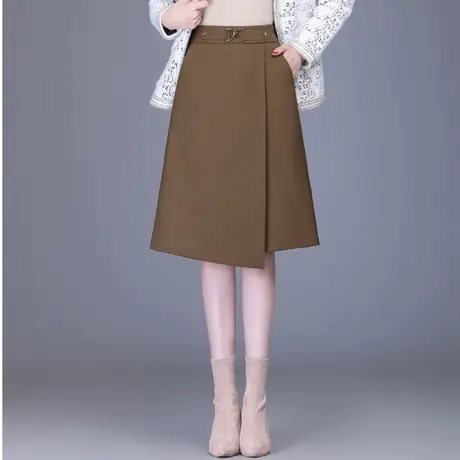 不规则a字裙半身裙女中长款2023春秋新款高腰包臀裙休闲裙气质款图片