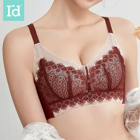 爱帝薄款小胸显大文胸收副乳上托防下垂内衣女夏季无钢圈蕾丝胸罩图片