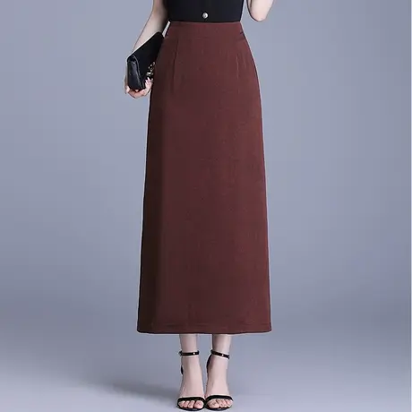 醋酸缎面长裙半身裙女2025年春夏新款垂感气质包臀裙后开叉直筒裙图片