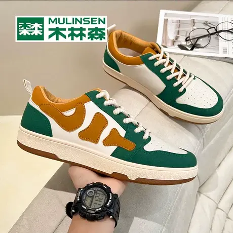 木林森春季男鞋2023新款小众爆款潮流港风运动休闲板鞋学生德训鞋图片