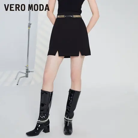 Vero Moda奥莱夏季清仓复古金属装饰中腰休闲半身裙百搭短裙女图片