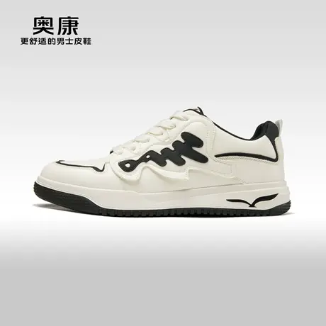 奥康男鞋2024春季新款低帮休闲舒适轻质透气软底日常百搭板鞋图片