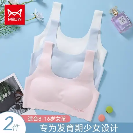猫人少女内衣学生初中女高中生青春发育期文胸女孩大童无痕小背心商品大图