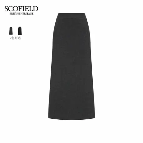 Scofield女装静奢知性H型半身裙后开衩直筒中长裙2025秋季新品图片