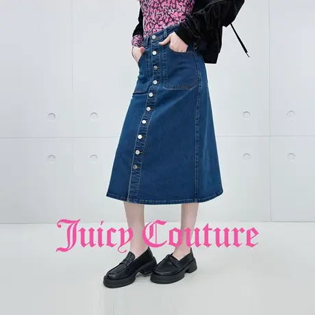 Juicy Couture橘滋半身裙女2025年秋季新款复古修身气质中长裙图片