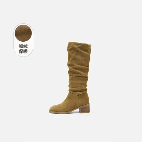 奥莱专供Nine West/玖熙2025年加绒时装靴女高跟堆堆靴通勤长靴女图片