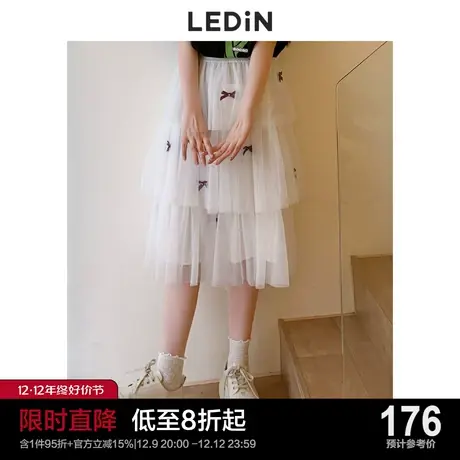 乐町网纱蛋糕裙早秋新蝴蝶结半身长裙C5GFC3C01图片