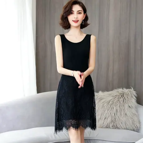 蕾丝背心连衣裙女夏莫代尔内搭蕾丝中长裙修身吊带打底裙百搭纱裙图片