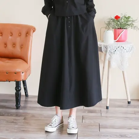 胖妹妹春装复古针织显瘦半身裙 加大码2023新款黑色半裙200斤女图片
