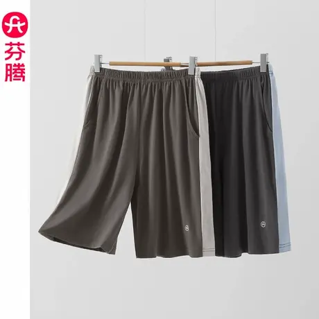 芬腾纯棉短裤男款睡裤夏季沙滩裤男生夏季薄款宽松青年家居裤外穿图片