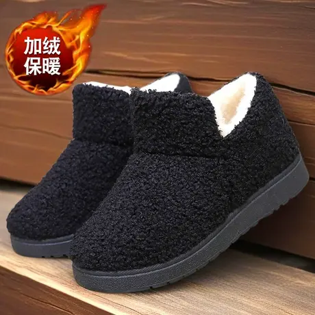 老北京布鞋女冬季加绒雪地靴2025新款保暖豆豆鞋皮毛一体保暖棉鞋图片