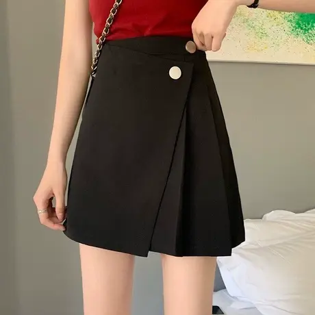 百褶裙女春秋黑色小个子高腰显瘦半身裙a字裙抗皱面料辣妹jk短裙图片