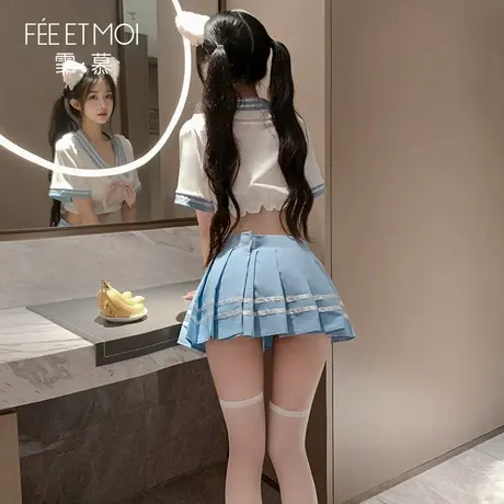 霏慕纯欲风jk制服情调趣味学院水手服性感睡衣甜美百褶裙内衣qqny图片