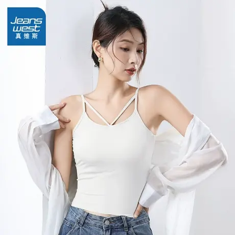KF真维斯女装 2025夏季新款女款美式简约风多色可选女士吊带背心图片