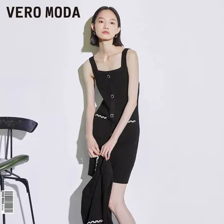 Vero Moda奥莱连衣裙子秋冬清仓优雅气质无袖收腰针织裙百搭女图片