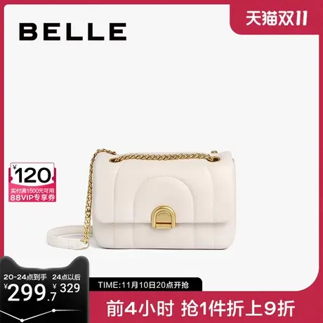 百丽包包女秋季2023新款时尚通勤上班黑色链条单肩斜挎包X6637BX3图片