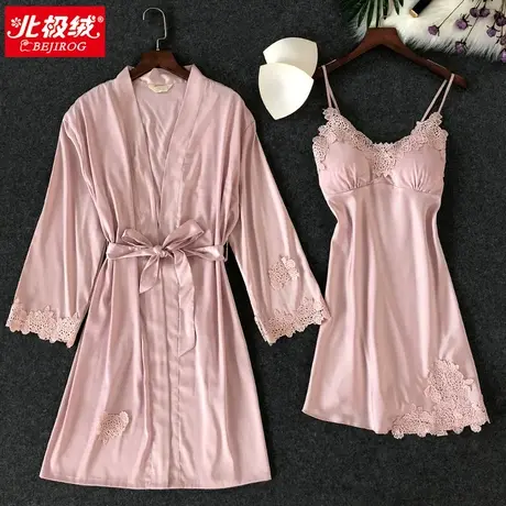性感睡衣女秋夏冰丝火辣成人睡袍吊带睡裙聚拢小胸情趣短袖两件套图片