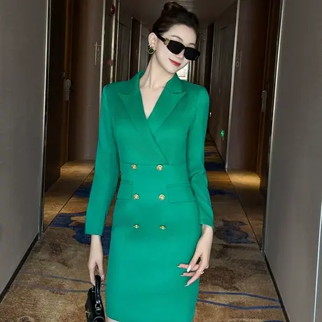 时尚通勤OL高定西装连衣裙2025新款显高穿搭小个子包臀职业短裙女图片