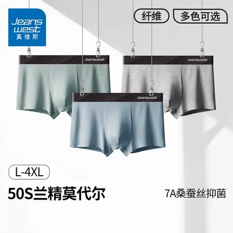 GV【莫代尔7A抑菌】真维斯新款男装桑蚕丝舒适百搭纯色男士内裤K图片