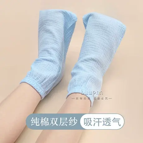 双层纱纯棉睡眠袜养生袜宽松薄款夏天空调房脚套睡觉穿的袜套图片
