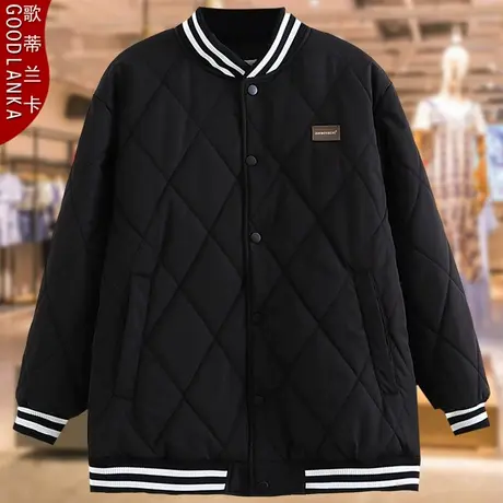 加肥加大码女棒球服棉衣外套洋气时尚中年50岁妈妈装秋冬立领棉服图片