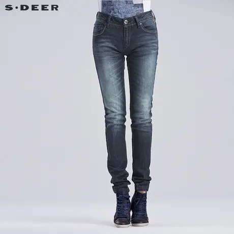 s.deer【商场同款】圣迪奥女装休闲水洗牛仔长裤S16280811图片