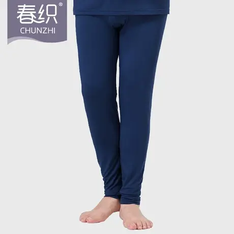 春织老人保暖裤男士中老年爸爸秋衣单件莫代尔薄款棉毛裤线裤高腰商品大图