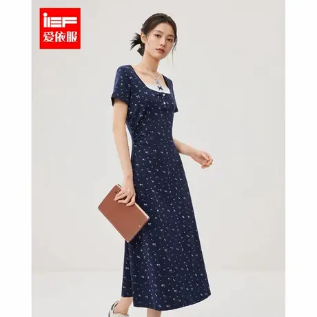 IEF/爱依服2025春夏新款法式纯欲温柔小女人气质碎花显瘦连衣长裙图片