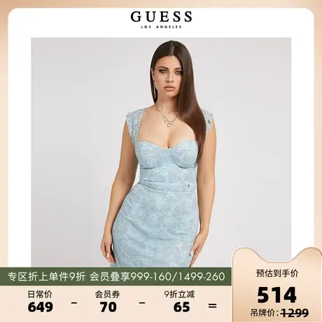 GUESS 女士千禧辣妹纯欲连衣裙-W2YK70KAQN0图片