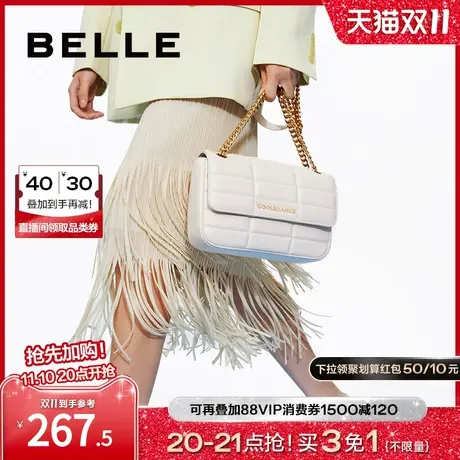 百丽包包女2023黑色小包时尚通勤休闲单肩包斜挎包小方包X6622BX3图片
