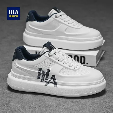 HLA/海澜之家男鞋2025新款秋季透气休闲厚底小白鞋男士百搭板鞋潮商品大图