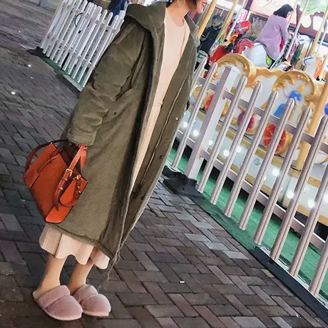 胖妹妹冬季2023新品保暖性很好的灯芯绒棉服外套图片