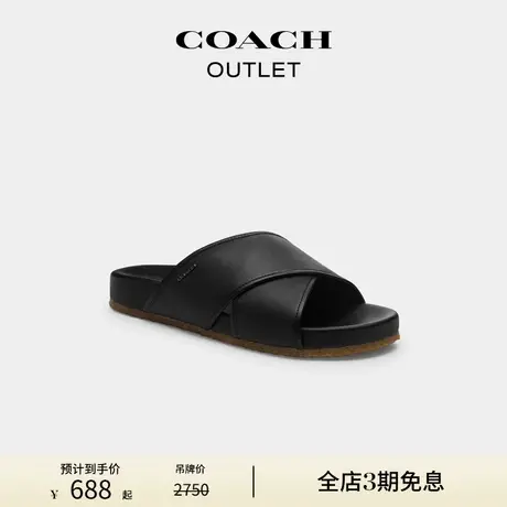 【新品】COACH/蔻驰奥莱男士THOMAS凉鞋平底质感黑色时尚百搭夏季图片