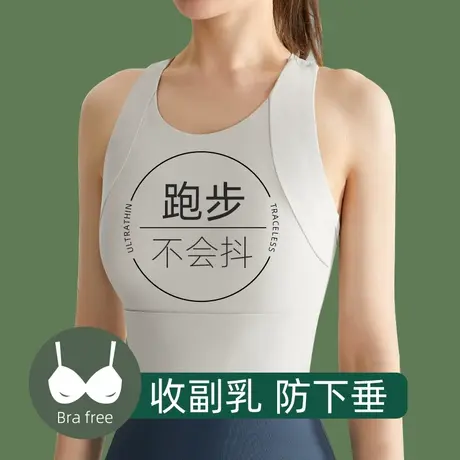运动背心女防震防下垂外穿跑步内衣一体式大胸显小收副乳美背文胸图片