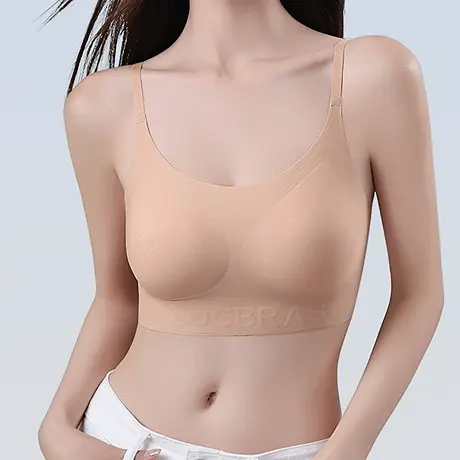 浪漫春天内衣女小胸聚拢无痕无钢圈粉底液透气薄款美背背心文胸夏图片