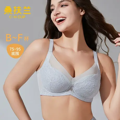 桑扶兰内衣女大胸显小2025秋聚拢防下垂全罩杯防凸点性感蕾丝文胸图片