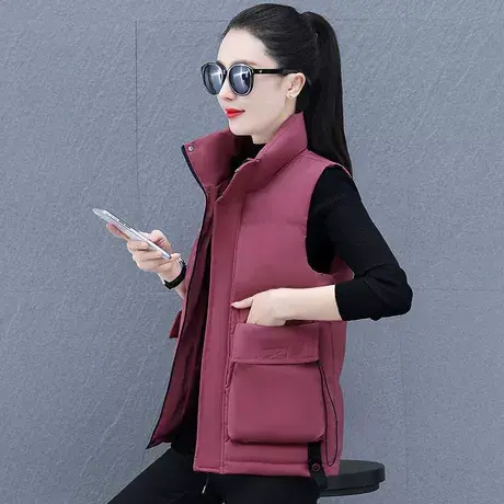 中年女士马甲女秋冬2022新款冬季羽绒棉马夹坎肩背心外穿妈妈上衣商品大图