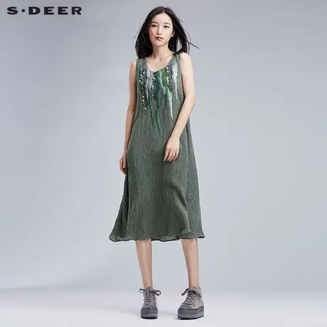 sdeer圣迪奥民族风情绣花连衣裙S16281281图片