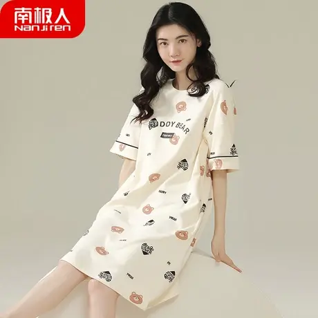 睡裙女夏季纯棉夏款2023年新款性感女士网红娴雅孕妇睡衣女款夏天商品大图